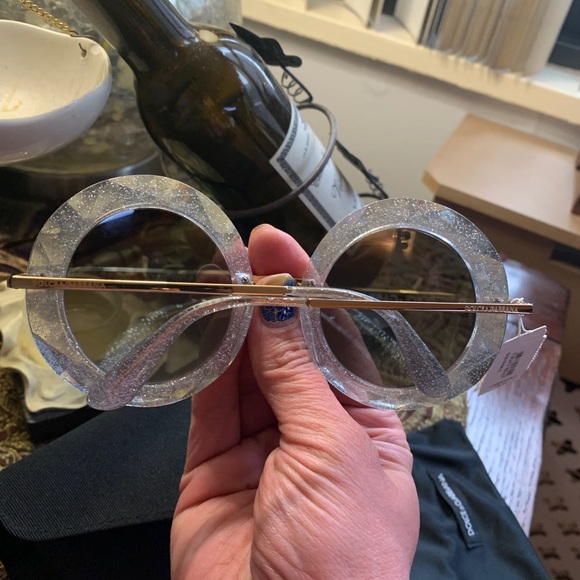 SOLD⛔️Authentic DOLCE & GABBANA 50 round Glitter Acetate metal sunglasses - Picture 5 of 11